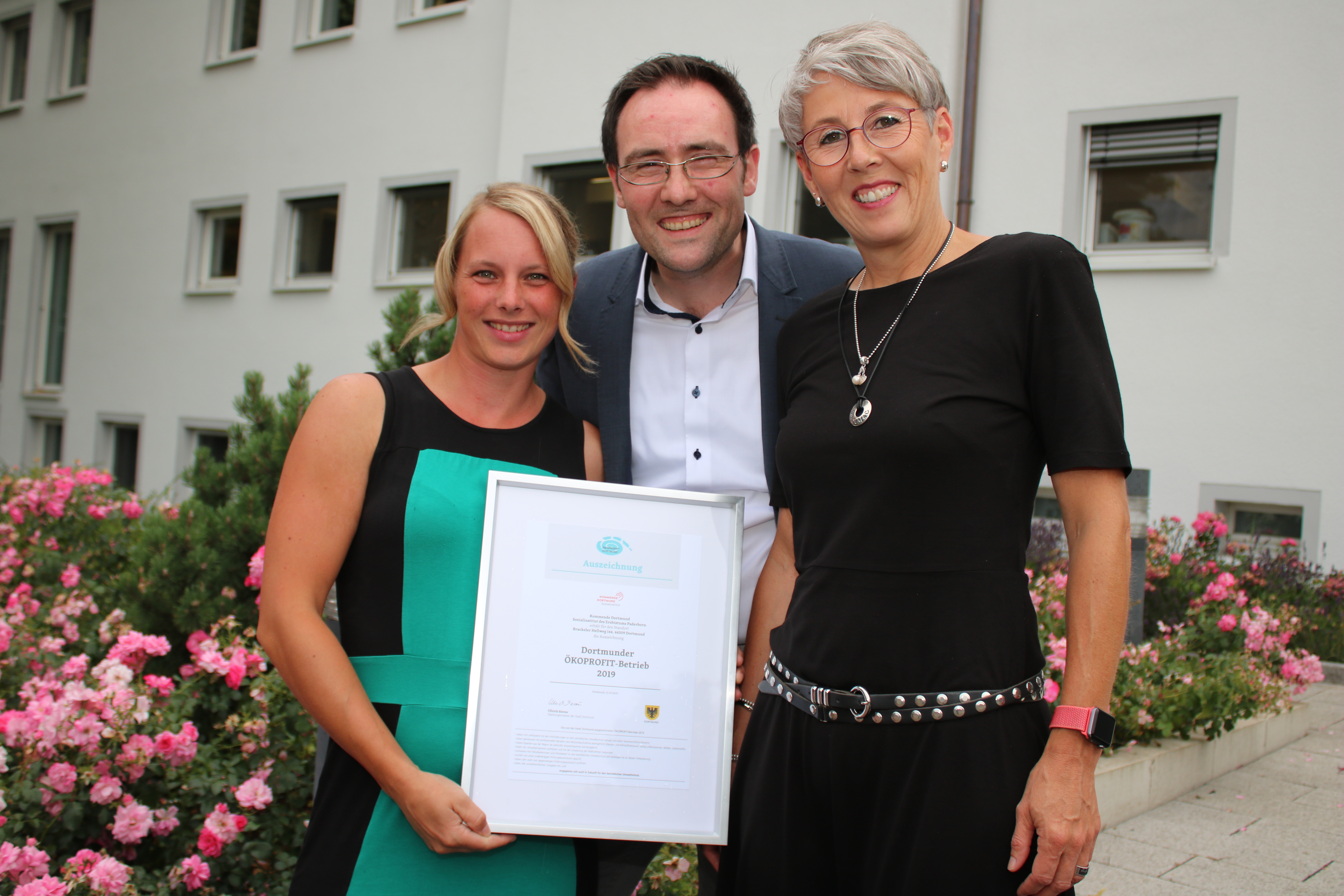 Umweltteam der Kommende Dortmund mit der ÖKOPROFIT-Auszeichnung