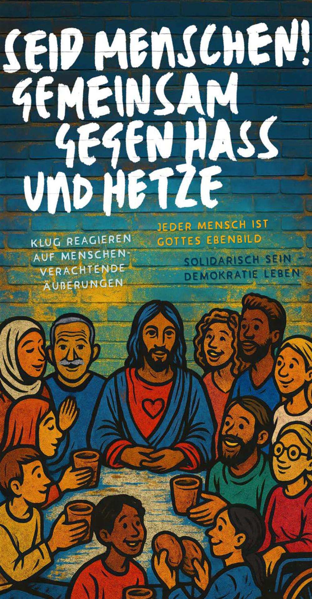 Cover der Handreichung mit Abendmahl im Graffittistil © Familienbund der Katholiken im Erzbistum Paderborn